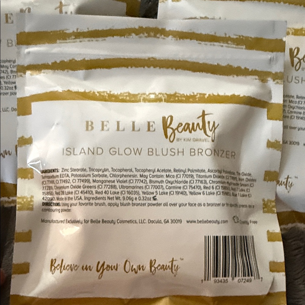 LOT OF 3 Belle Beauty by Kim Gravel Blush & Bronzer Compact - ISLAND GLOW